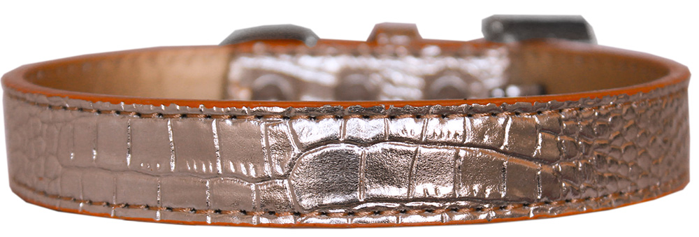 Tulsa Plain Croc Dog Collar Copper Size 12